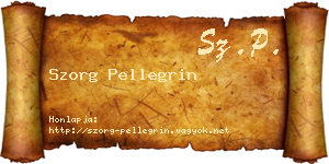 Szorg Pellegrin névjegykártya